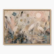 Two Herons in a Soft Botanical Landscape #BP140
