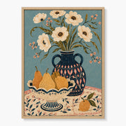 Cream Flowers and Pears with a Patterned Vase #BP143