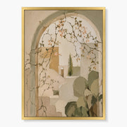 Flowering Archway with Cacti in Soft Neutrals #CA191