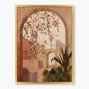 Pink Blossoms over a Terracotta Courtyard #CA192