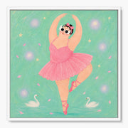 Playful Pink Ballerina with Swans #CA200