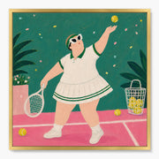 Playful Tennis Player on a Pink Court #CA205