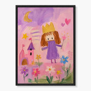 Whimsical Crowned Girl in a Pink Garden #CA207