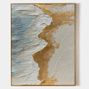Gilded Coast Textured Abstract Painting #M1001