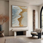 Gilded Coast Textured Abstract Painting #M1001
