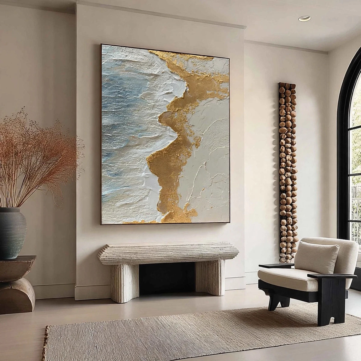 Gilded Coast Textured Abstract Painting #M1001