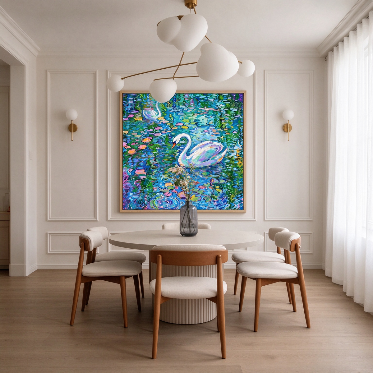 Swan Pond Painting #M802 - image 5