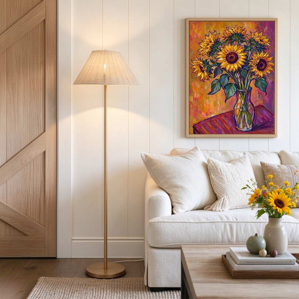 Sunflowers in Amber Vase Painting #M803 - image 5