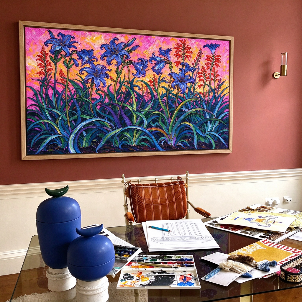 Iris Meadow Painting #M805 - image 4