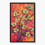 Scarlet Blossom Branch Painting #M810 - main artwork
