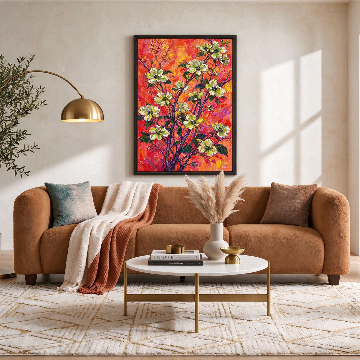 Scarlet Blossom Branch Painting #M810 - image 4