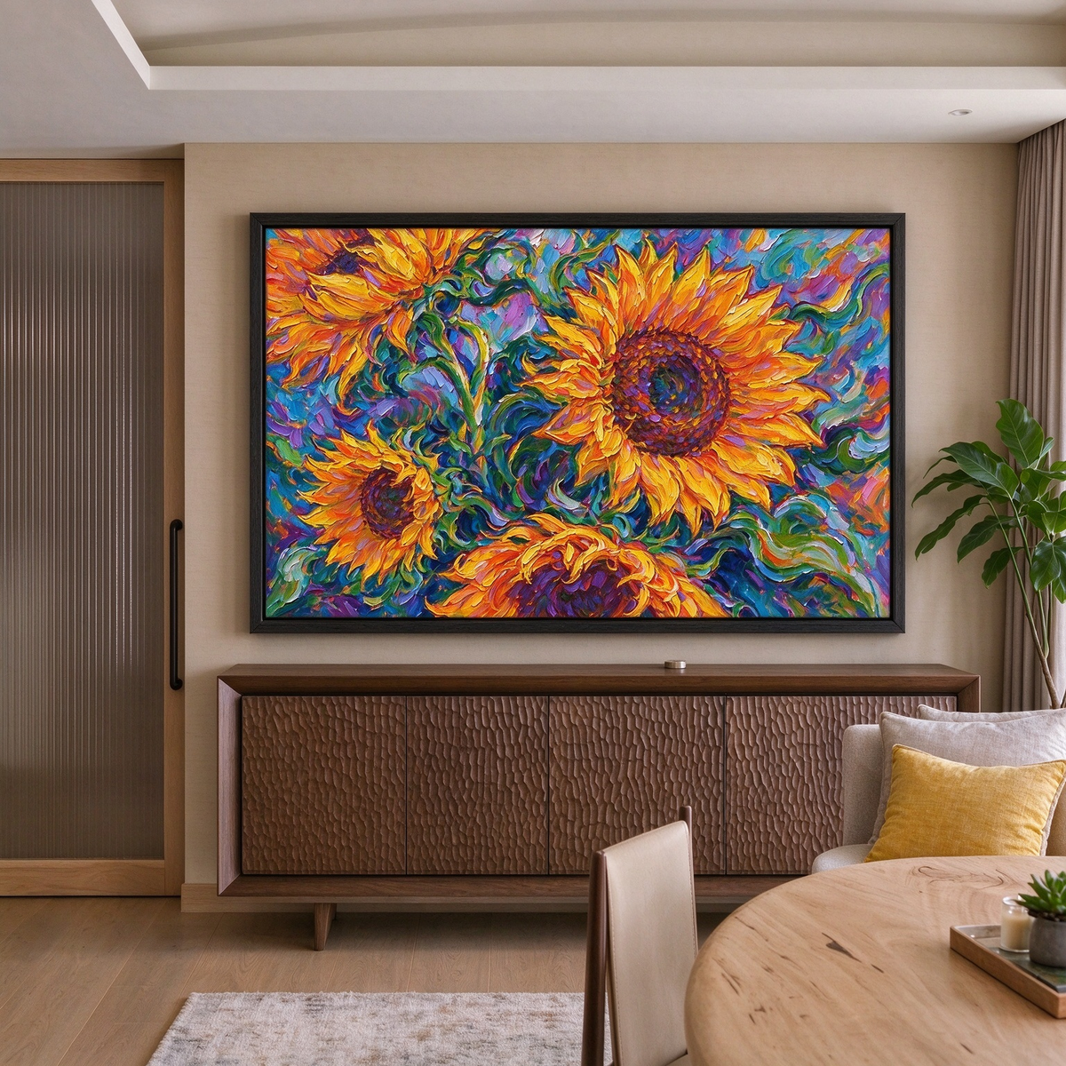 Radiant Sunflower Garden Painting #M811 - image 5