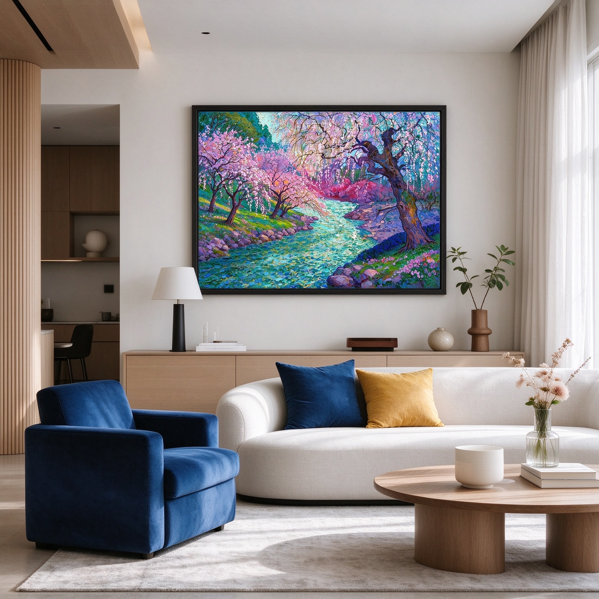 Spring Garden Stream Painting #M813 - image 5
