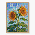 Twin Sunflowers Painting #M817 - main artwork