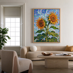 Twin Sunflowers Painting #M817 - image 4