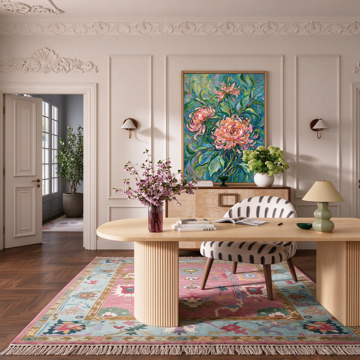 Blush Peony Garden Painting #M819 - image 5