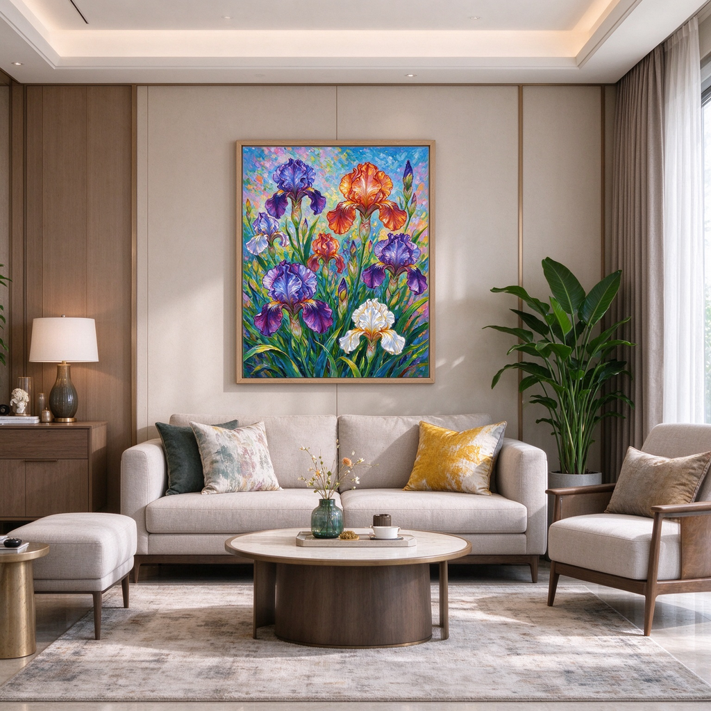 Iris Garden Painting #M822 - image 4