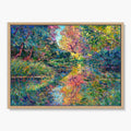 Reflective Garden Pond Painting #M824 - main artwork