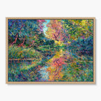 Reflective Garden Pond Painting #M824 - main artwork