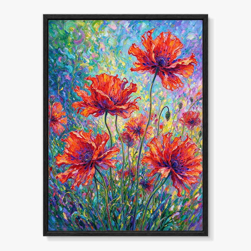 Scarlet Wildflower Garden Painting #M826 - main artwork