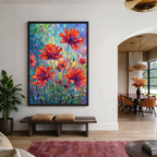 Scarlet Wildflower Garden Painting #M826 - image 5