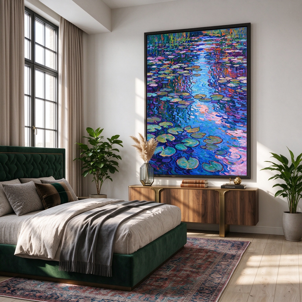Water Lily Reflection Painting #M827 - image 5
