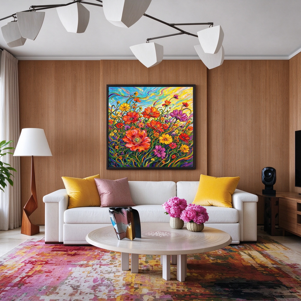 Colorful Wildflower Garden Painting #M828 - image 3