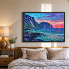 Coastal Mountain Sunset Painting #M829 - image 4