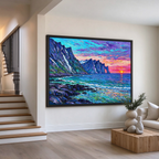 Coastal Mountain Sunset Painting #M829 - image 5