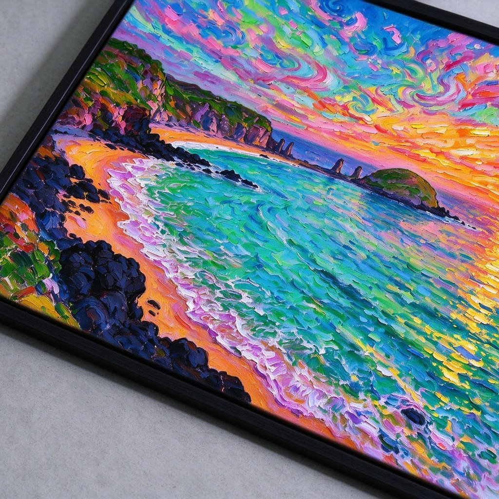 Turquoise Beach Sunset Painting #M830 - image 4