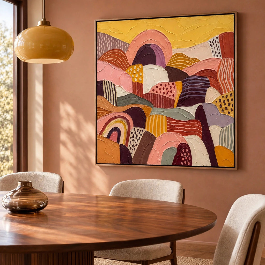 M868 artwork in a dining room