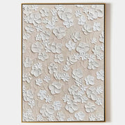 White Flower Plaster Relief Painting #M870