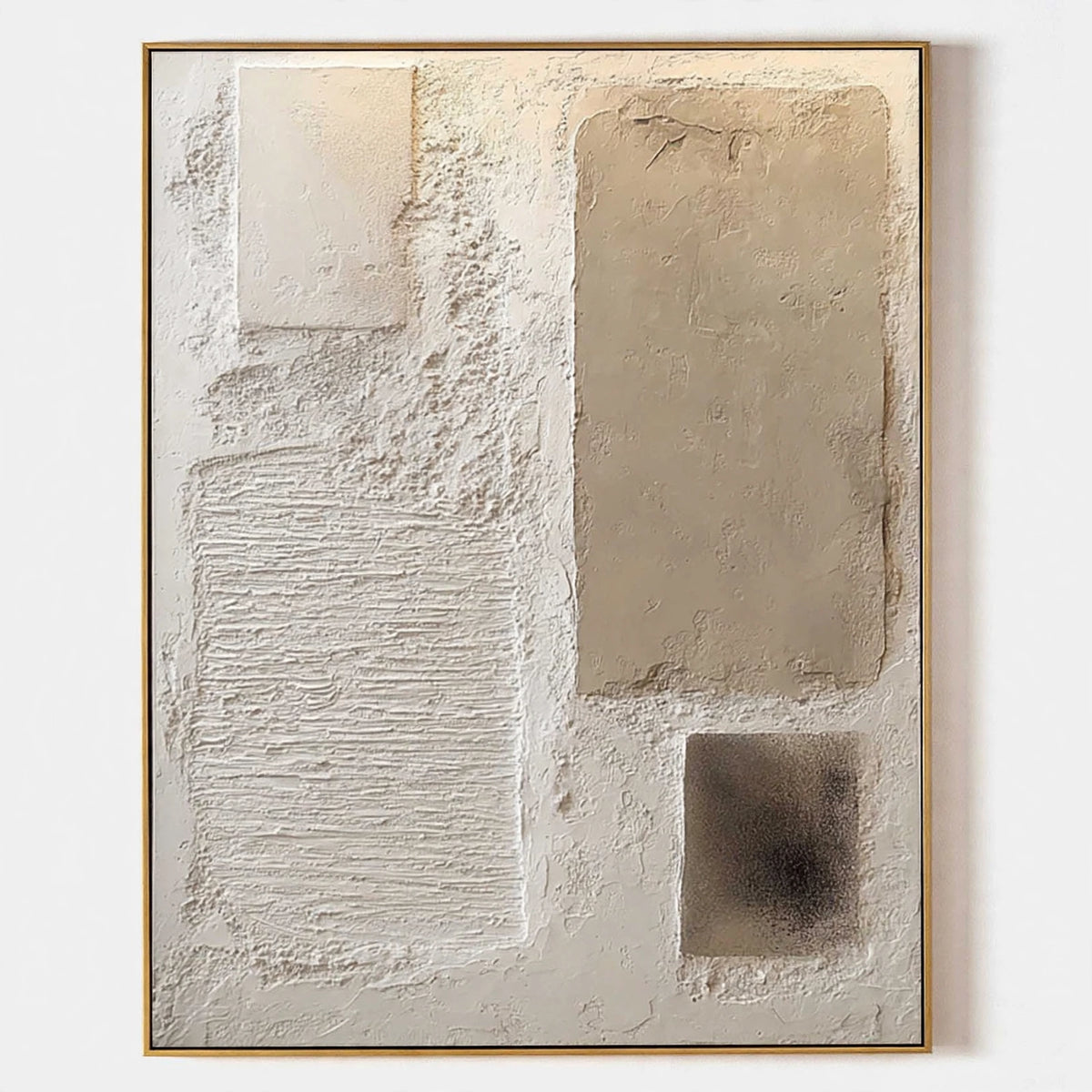 Beige Strata Textured Abstract Painting #M901