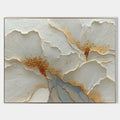 White Gold Floral Plaster Relief Painting #M902