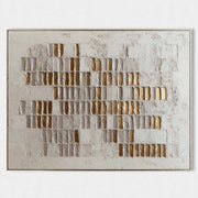 Golden Mosaic Textured Abstract Painting #M903