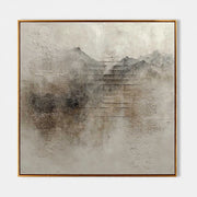 Misty Peaks Textured Landscape Painting #M904
