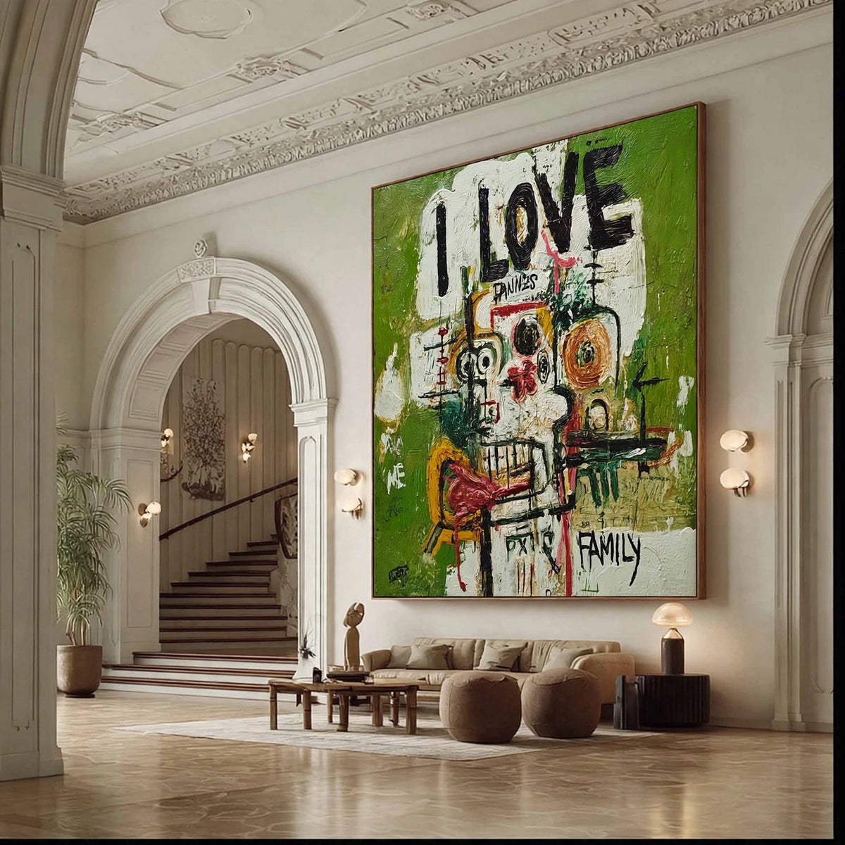 I Love Family Graffiti Abstract Painting #M906