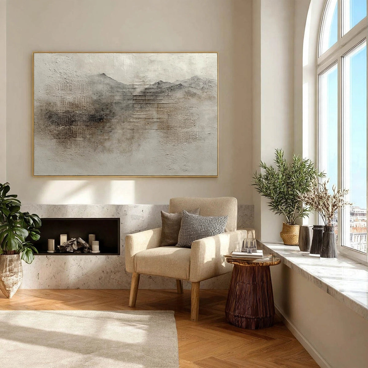 Silent Ridge Textured Landscape Painting #M909