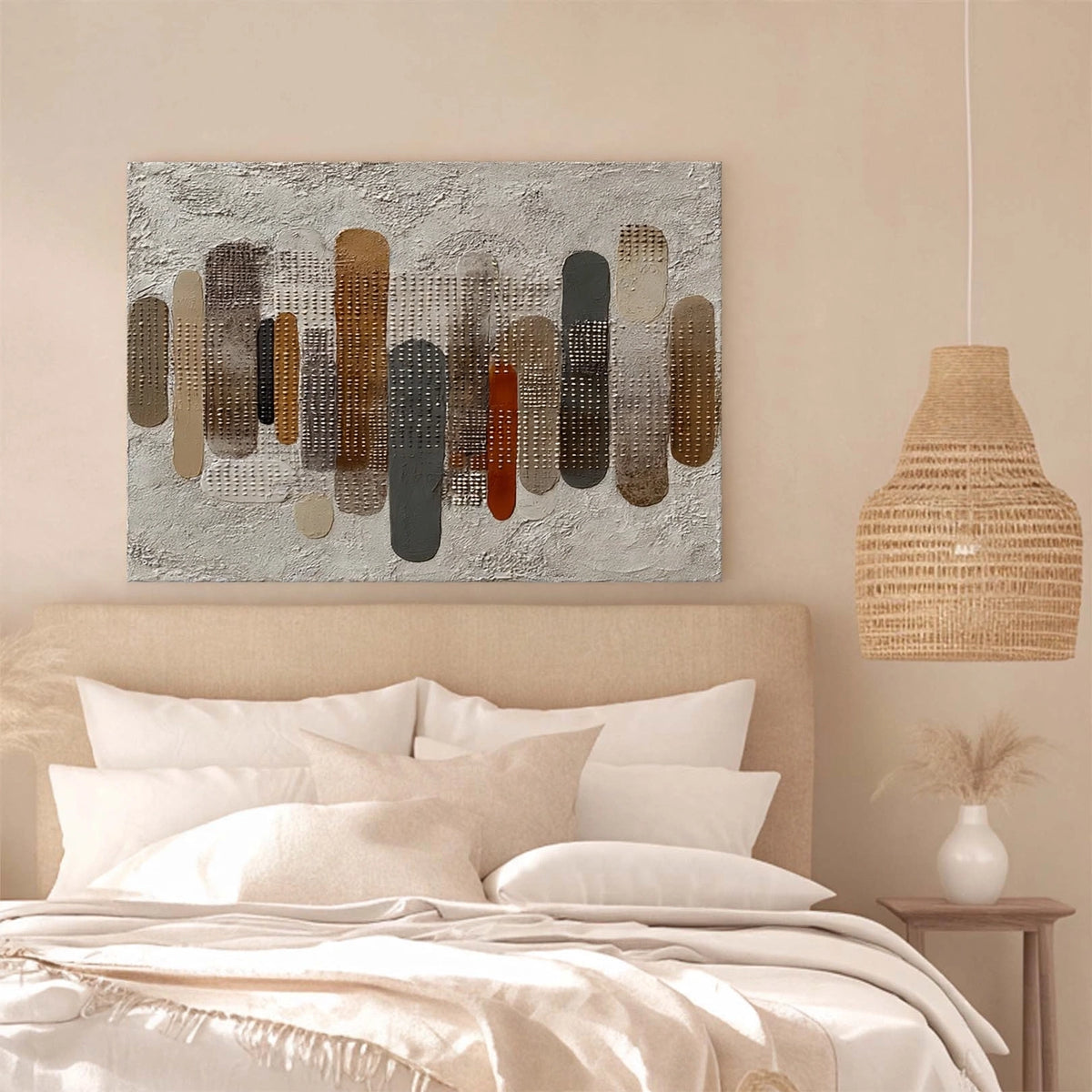 Earthen Rhythms Textured Abstract Painting #M910