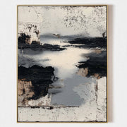 Monochrome Tide Textured Abstract Painting #M911