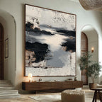 Monochrome Tide Textured Abstract Painting #M911