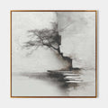 Misty Cliff Pine Textured Landscape Painting #M912