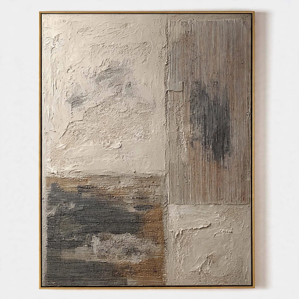 Sandstone Patchwork Textured Abstract Painting #M913