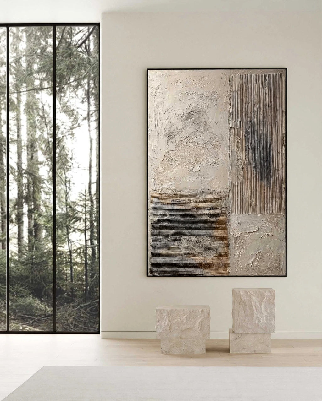 Sandstone Patchwork Textured Abstract Painting #M913