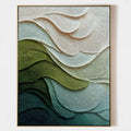 Verdant Waves Textured Abstract Painting #M916
