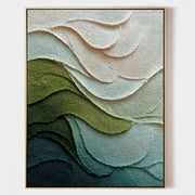 Verdant Waves Textured Abstract Painting #M916