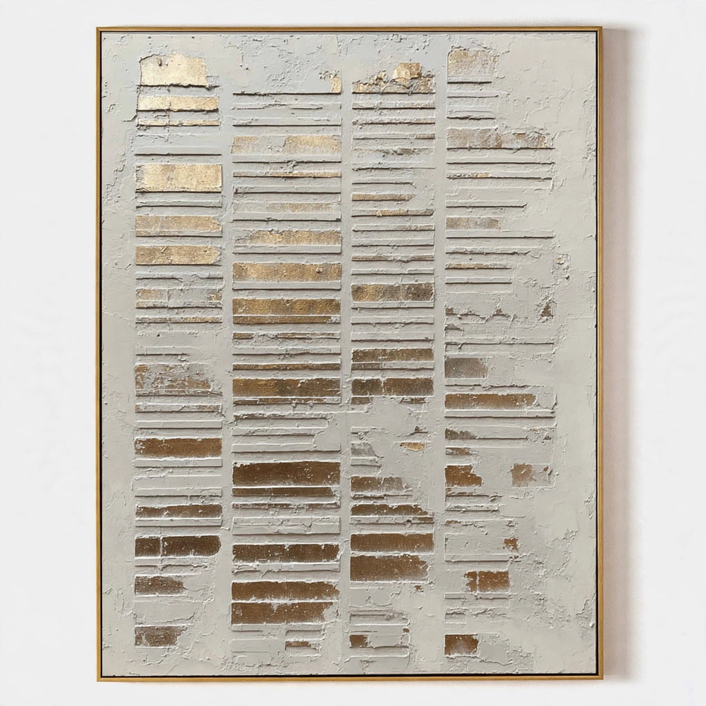 Gilded Rhythm Textured Abstract Painting #M917