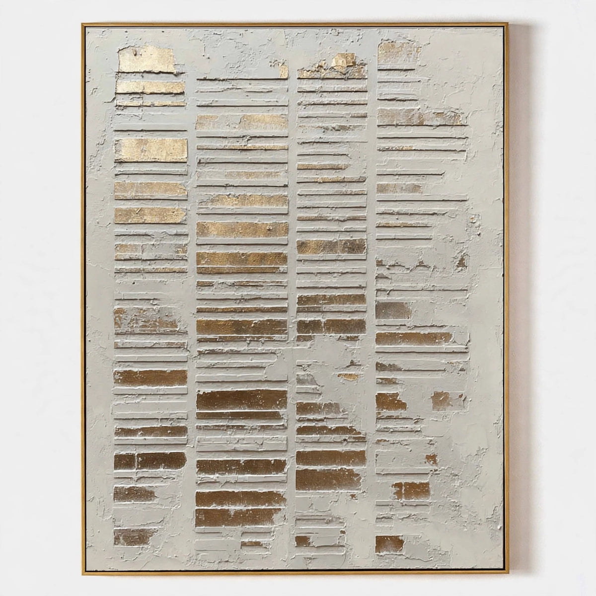 Gilded Rhythm Textured Abstract Painting #M917