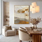 Golden Blossom Plaster Relief Painting #M924