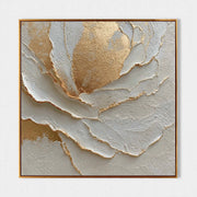 Gilded Petal Plaster Relief Painting #M926